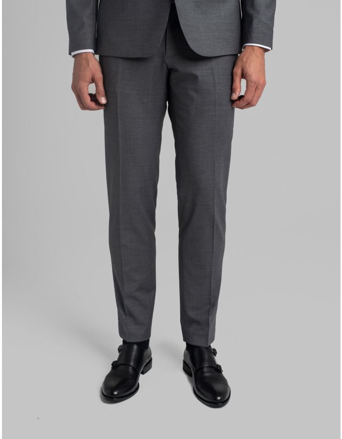 spodnie do zestawu chiari szary slim fit