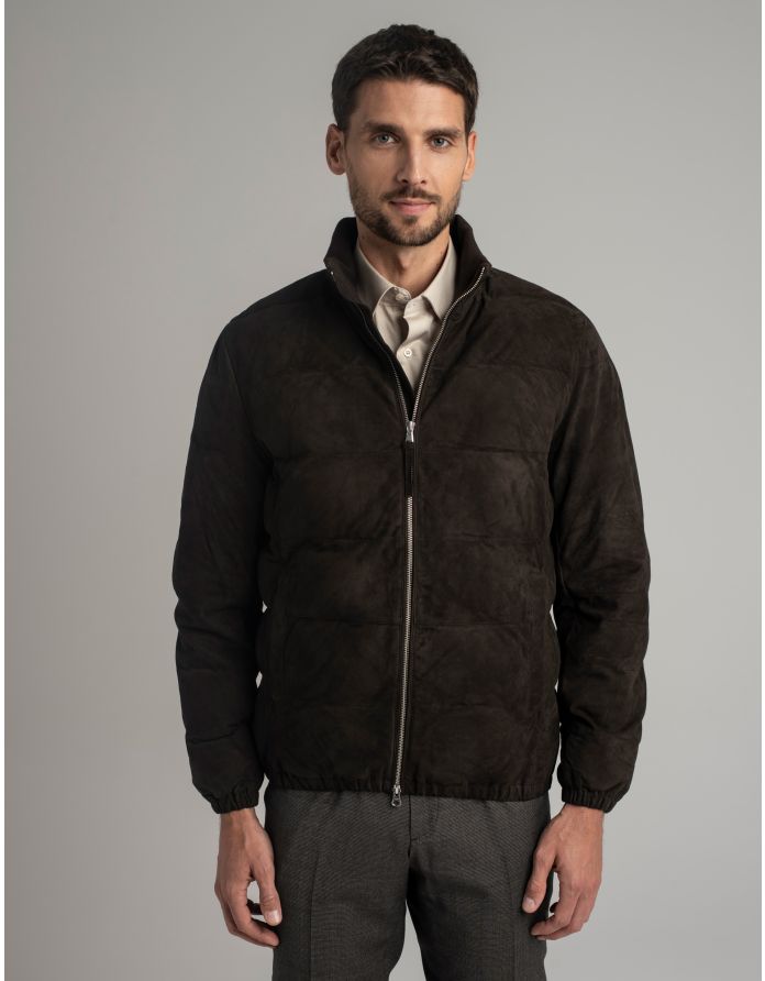 kurtka skórzana calvi ciemnobrązowa BR2