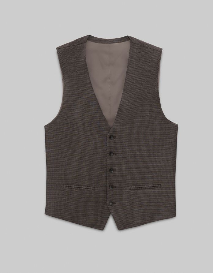 Kamizelka do zestawu pertosa slim fit brąz