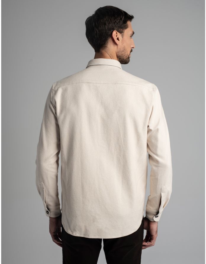 koszula flanelowa flussia 00611 długi rękaw beżowy relaxed fit