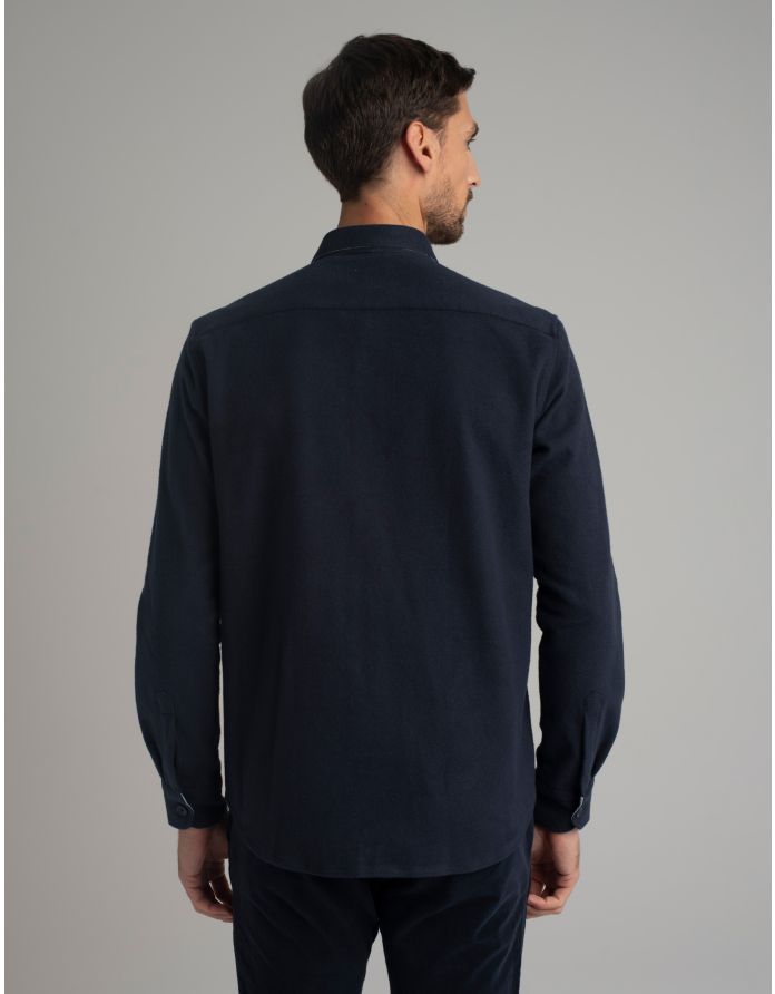 koszula flanelowa flussia 00612 długi rękaw granatowy relaxed fit