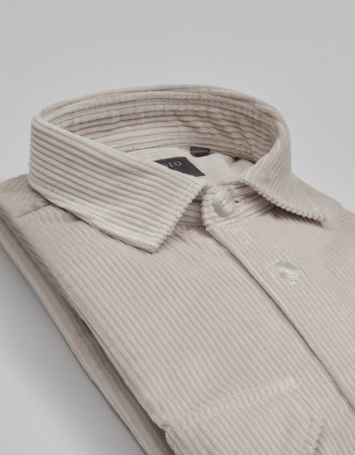 koszula velletri 00614 długi rękaw beżowy relaxed fit