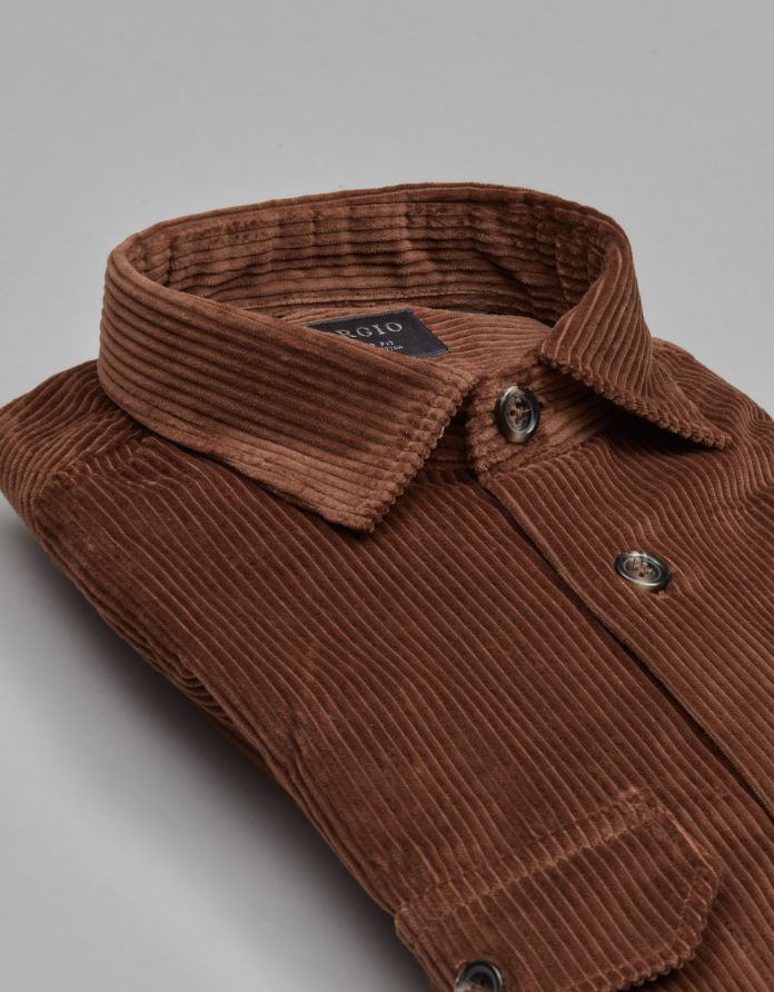 koszula velletri 00628 długi rękaw brąz relaxed fit