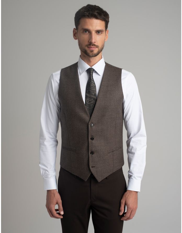 kamizelka cortina brąz slim fit