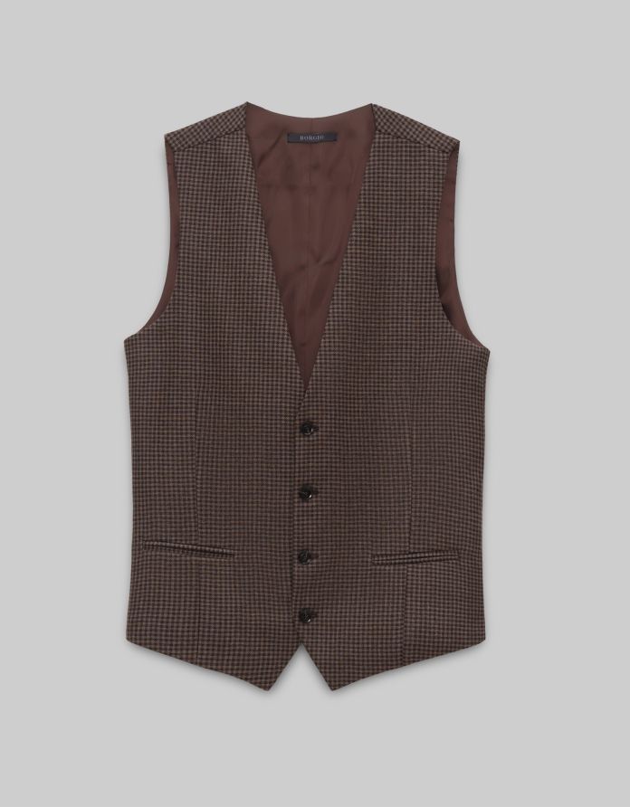 kamizelka cortina brąz slim fit