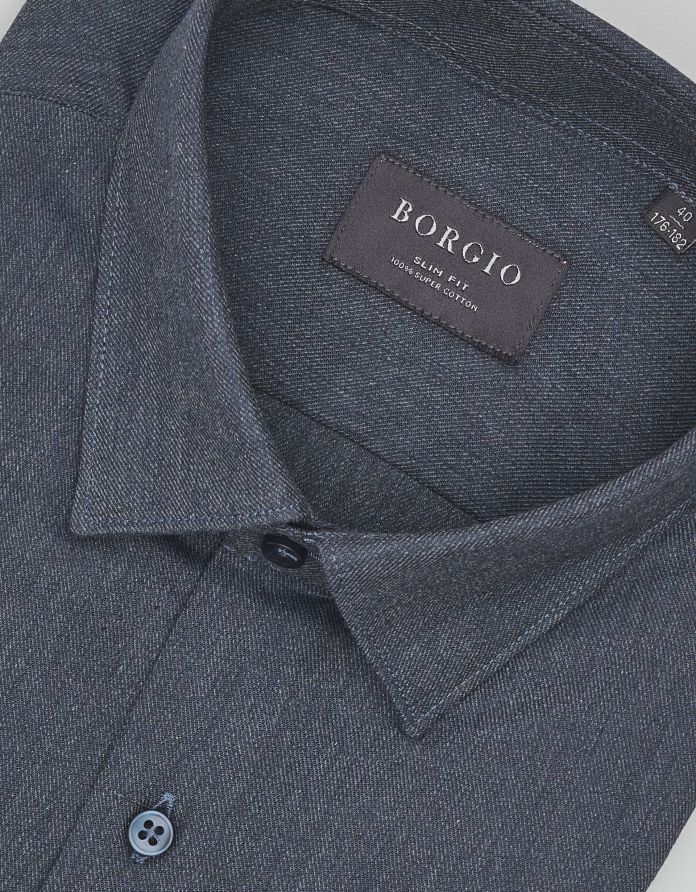 koszula flero 00621 długi rękaw granatowy slim fit