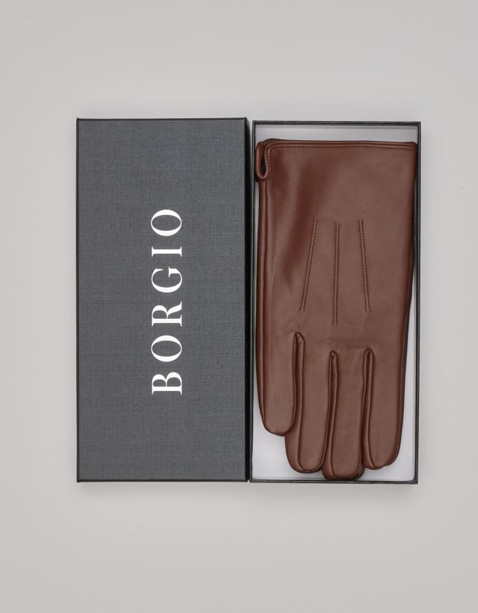 rękawiczki skórzane revello jasnobrązowe (br1)