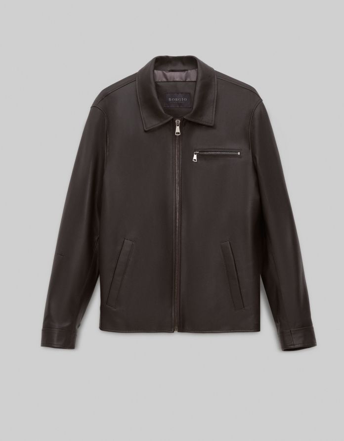 kurtka skórzana isera brązowa