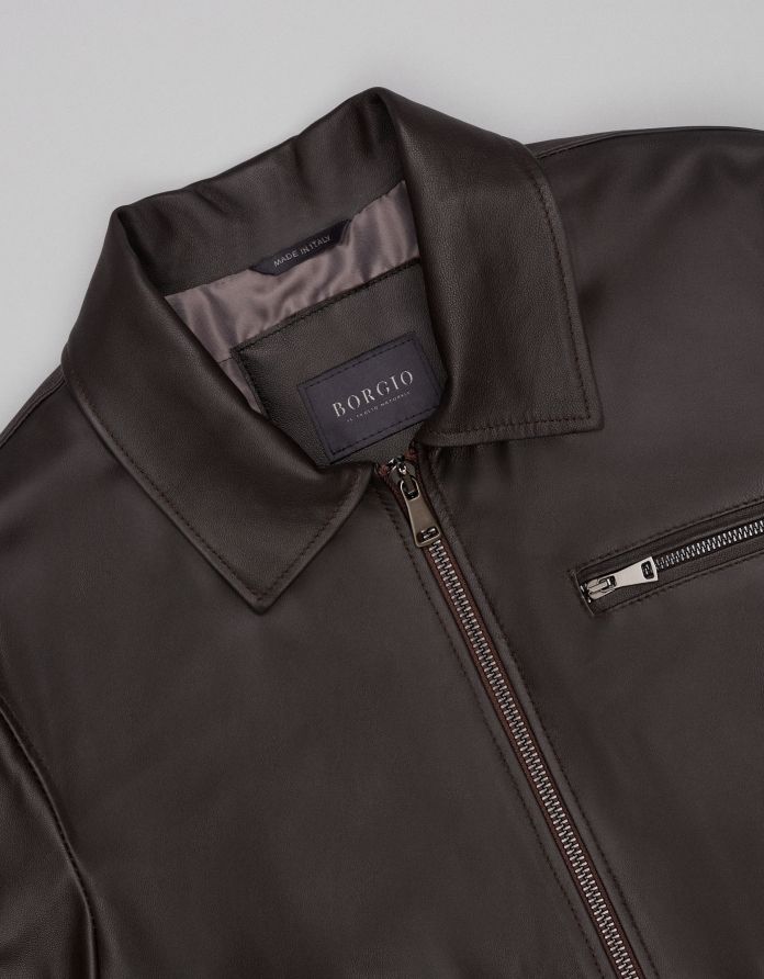 kurtka skórzana isera brązowa