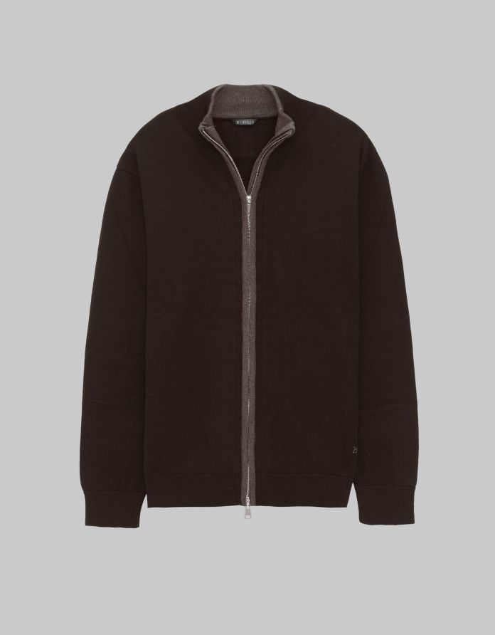 Sweter rozpinany casazza brązowy