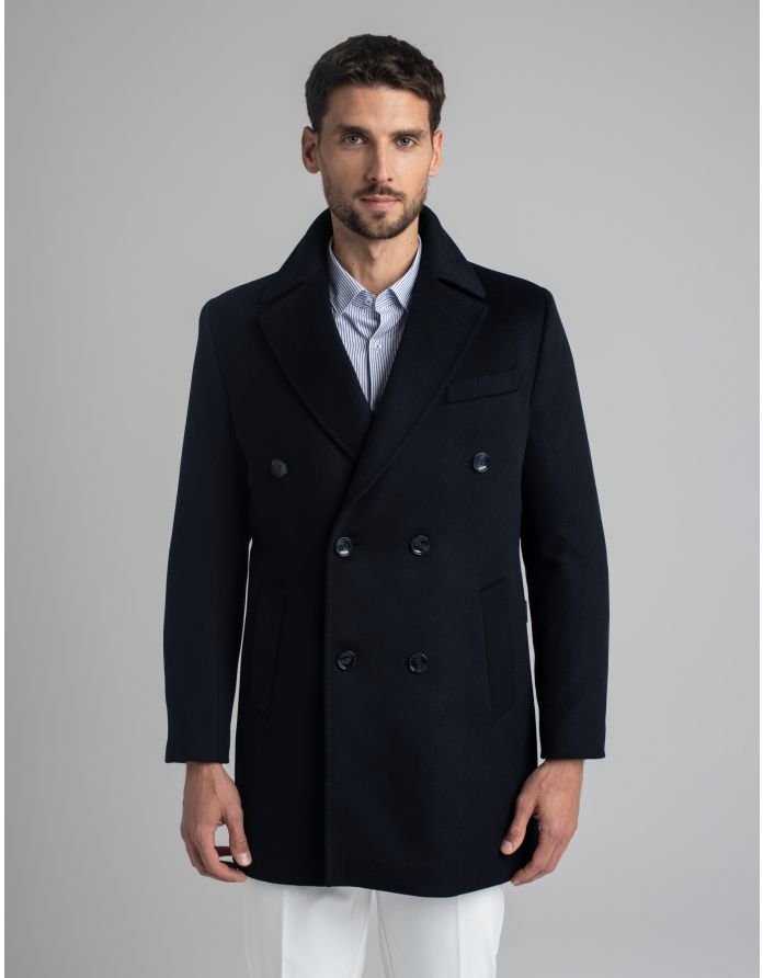 Płaszcz dwurzędowy sortino granatowy