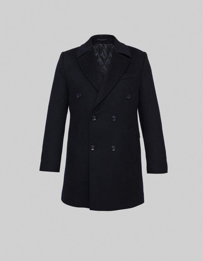 Płaszcz dwurzędowy sortino granatowy