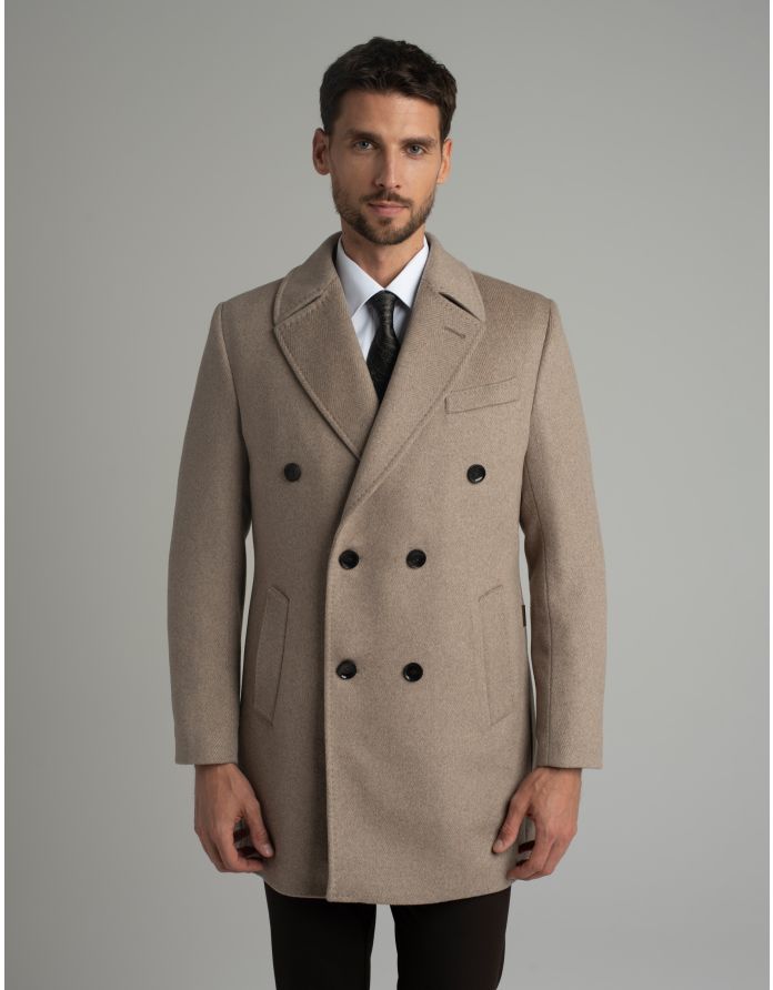 Płaszcz dwurzędowy sortino beżowy