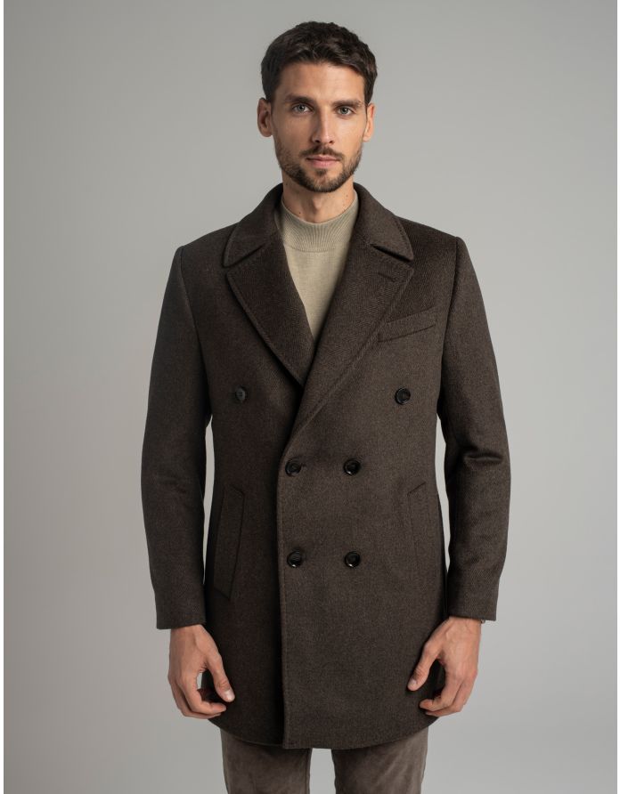 Płaszcz dwurzędowy sortino brązowy (br2)