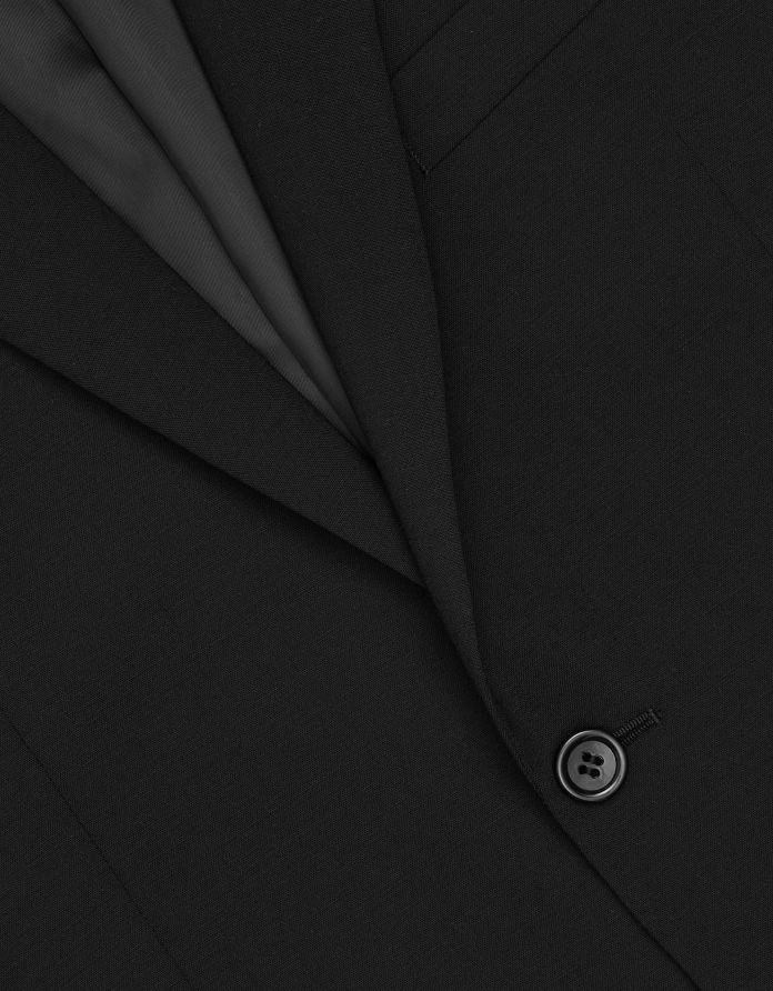 marynarka męska do zestawu emarese wełniana czarna slim fit