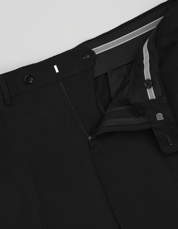 spodnie męskie do zestawu emarese wełniane czarne slim fit