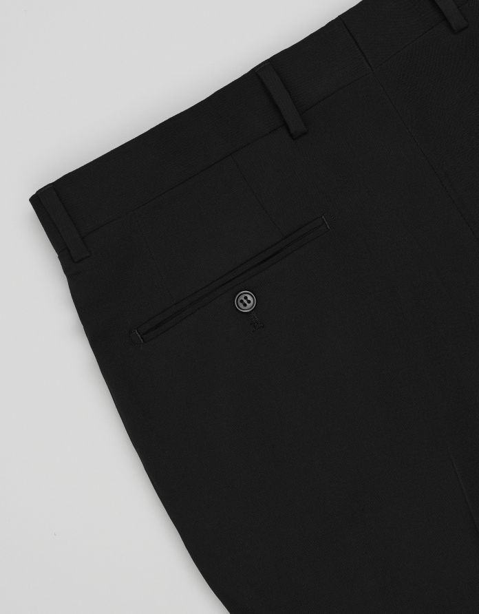 spodnie męskie do zestawu emarese wełniane czarne slim fit