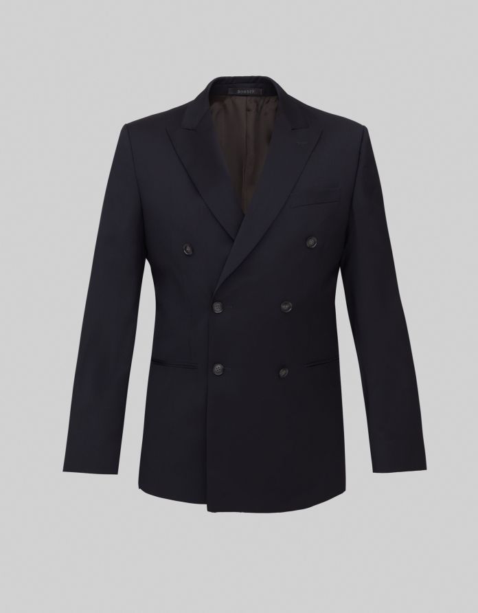 Marynarka dwurzędowa marradi II granatowy slim fit