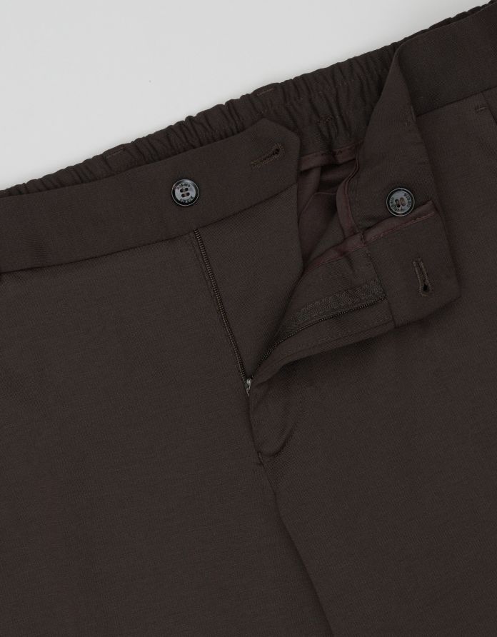 spodnie do zestawu gavello brąz slim fit