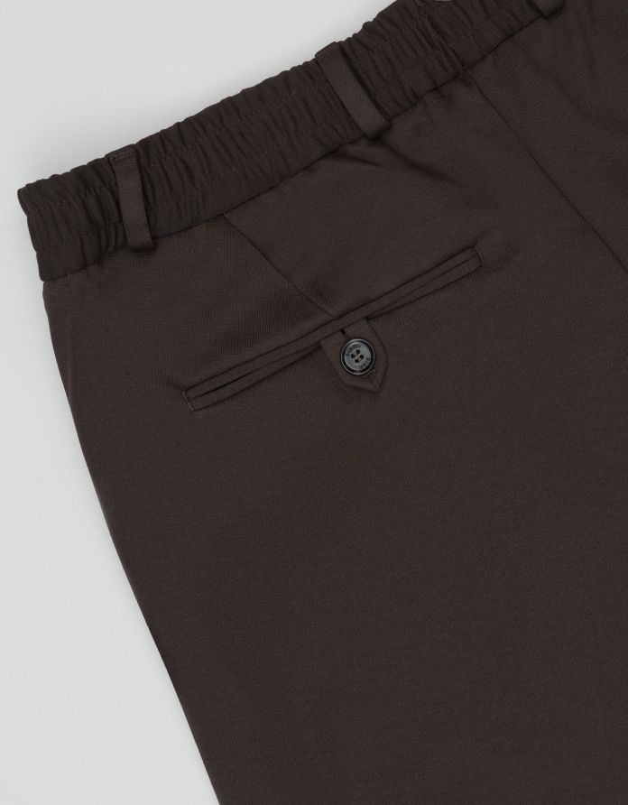 spodnie do zestawu gavello brąz slim fit