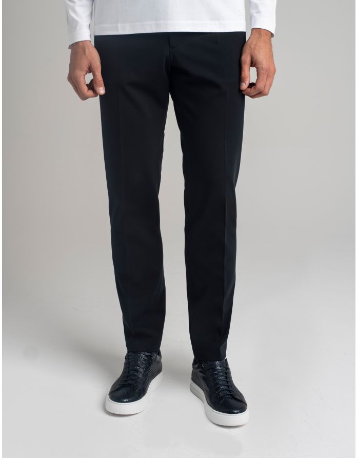 spodnie do zestawu gavello granatowy slim fit