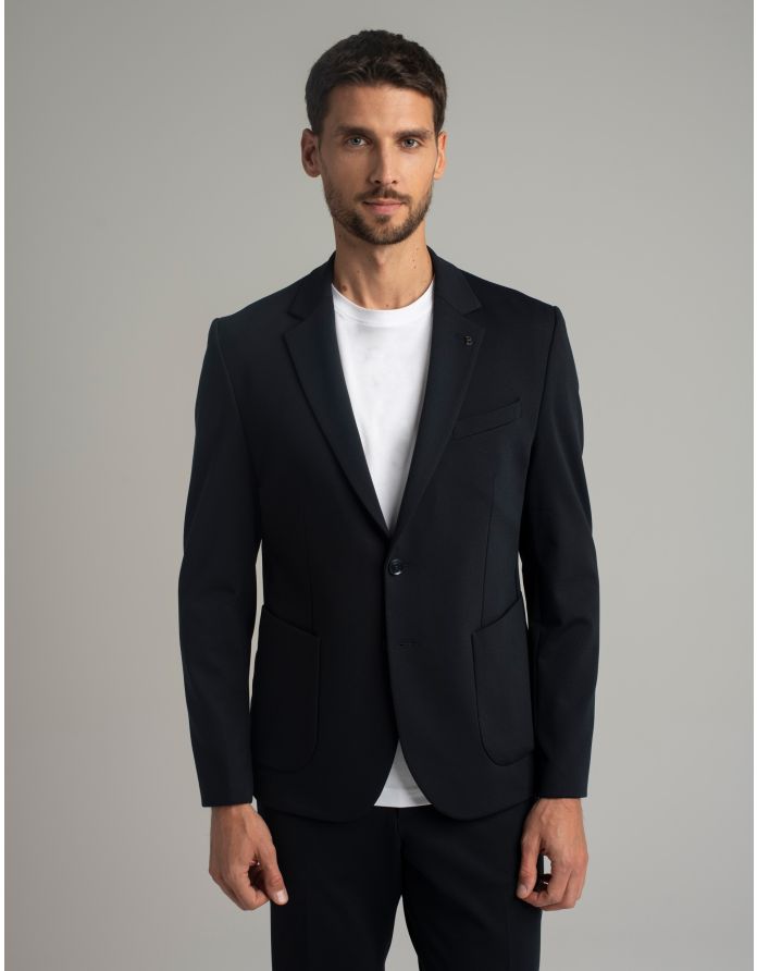 marynarka do zestawu gavello granatowy slim fit