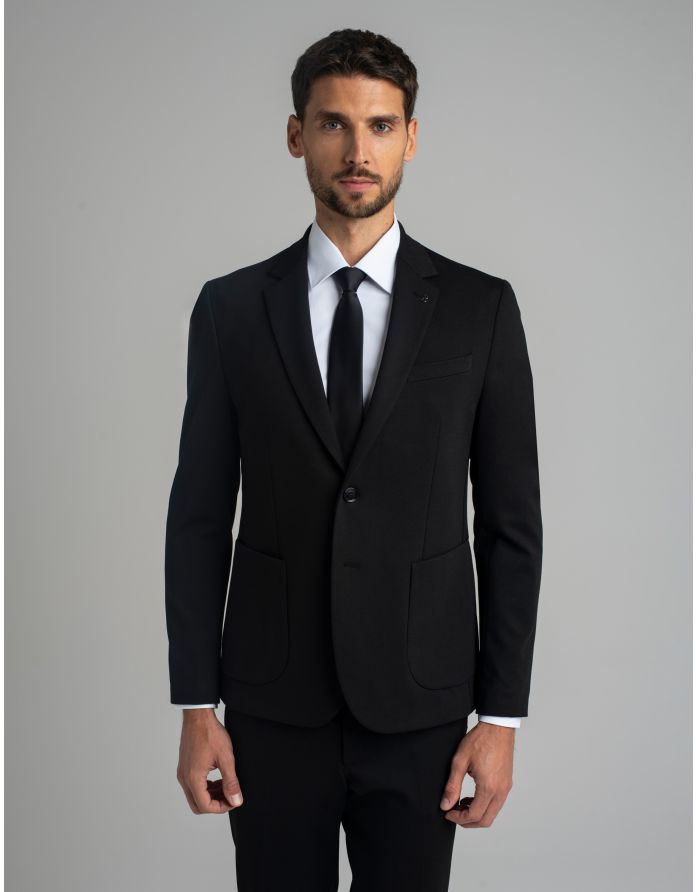 marynarka do zestawu gavello czarny slim fit