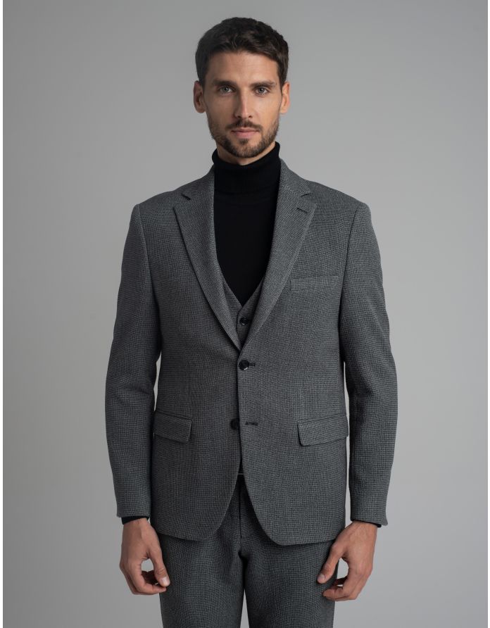 marynarka do zestawu porcari szary slim fit