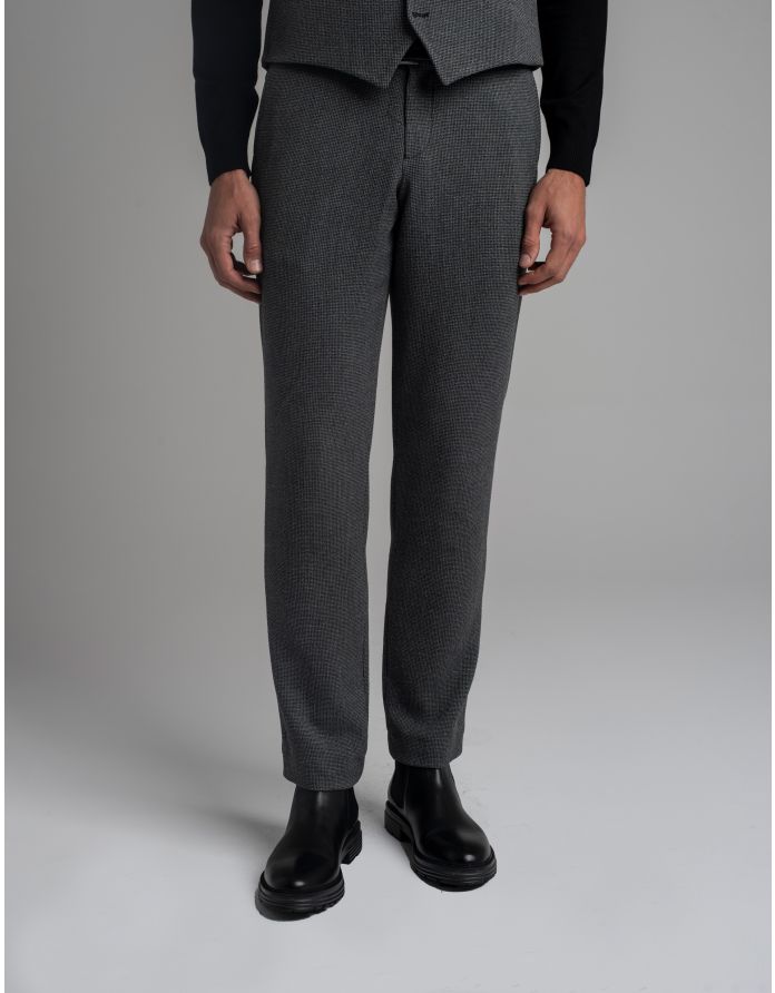 spodnie do zestawu porcari szary slim fit