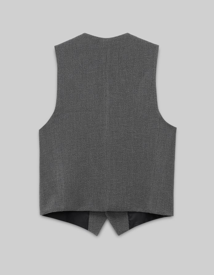 kamizelka do zestawu porcari szary slim fit