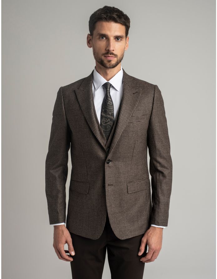 marynarka cortina brąz slim fit