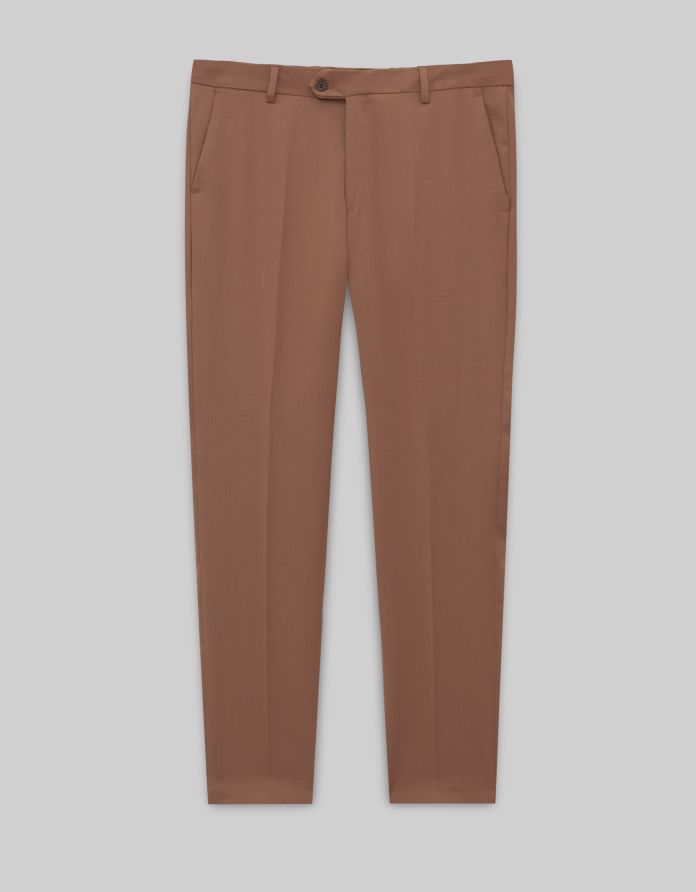 spodnie do zestawu monticiano brąz slim fit