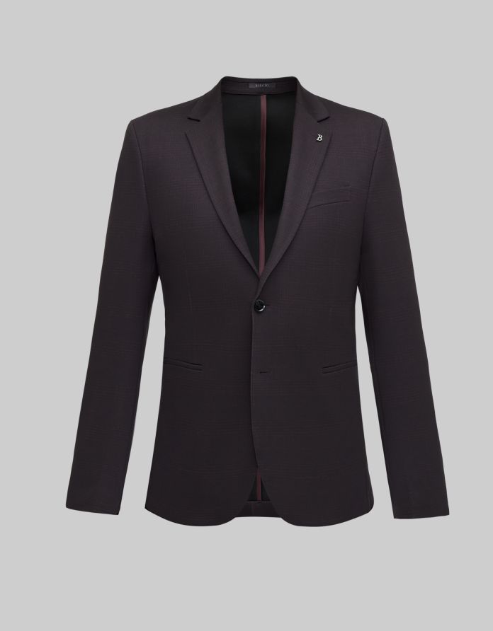 marynarka do zestawu gozzano bordowa slim fit