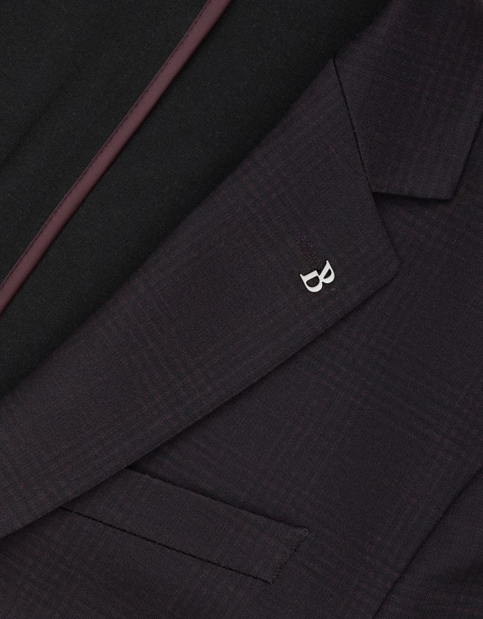 marynarka do zestawu gozzano bordowa slim fit