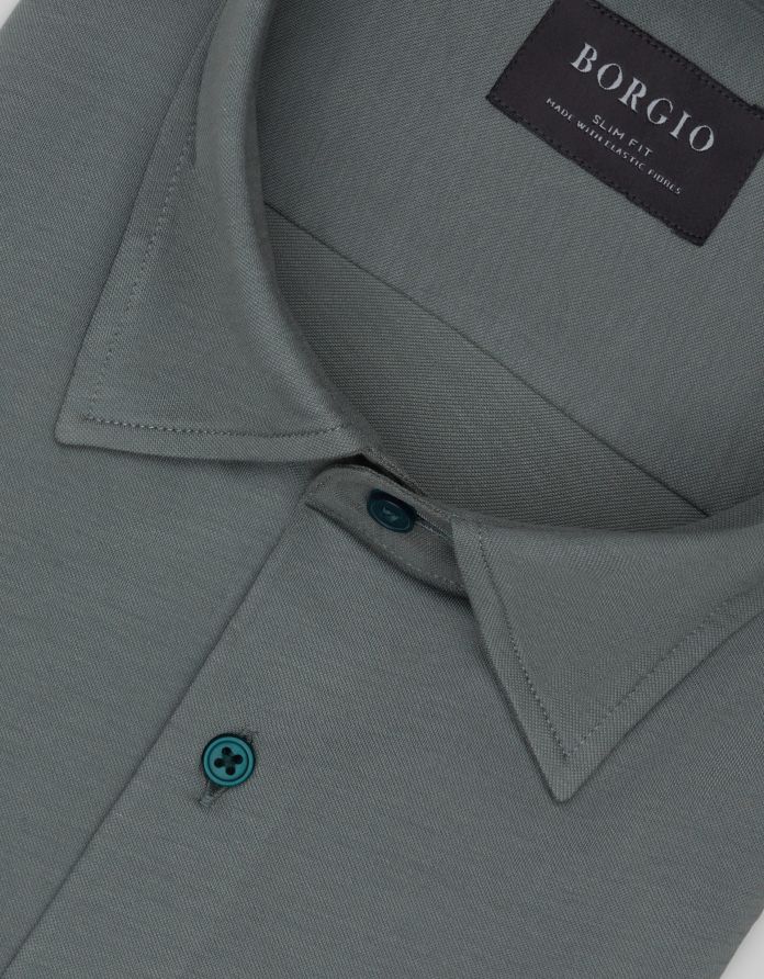 koszula moncalvo 00634 długi rękaw zielony slim fit