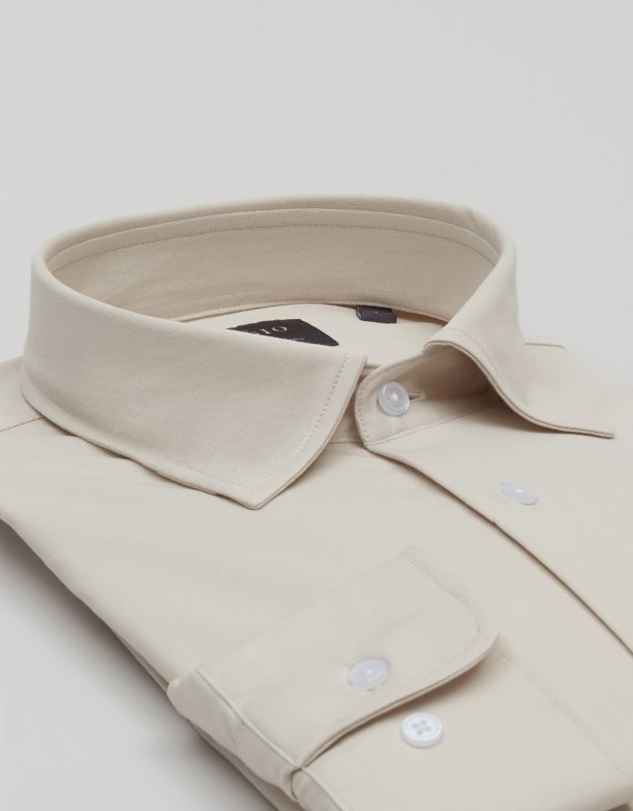 koszula moncalvo 00635 długi rękaw beżowy (bz1) slim fit