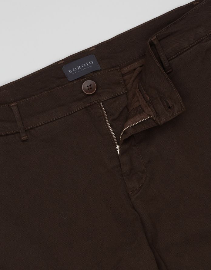 spodnie menfi brązowe classic fit