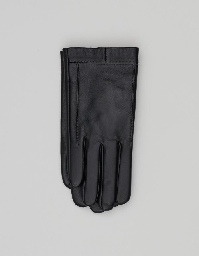 rękawiczki skórzane nichelino czarne