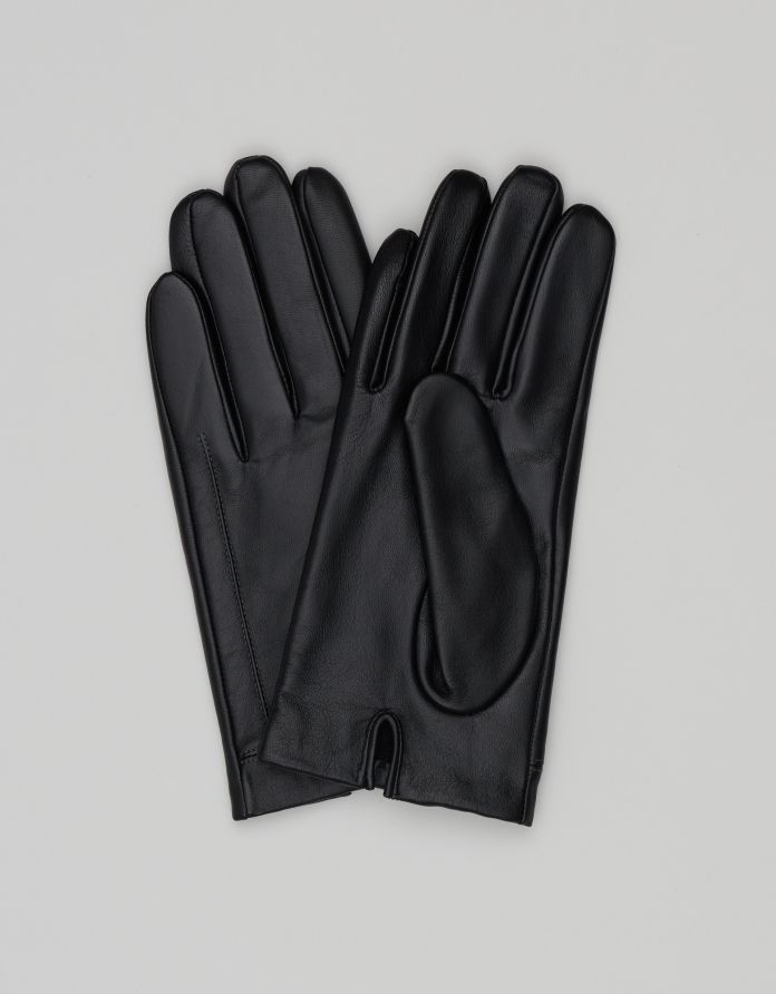 rękawiczki skórzane nichelino czarne