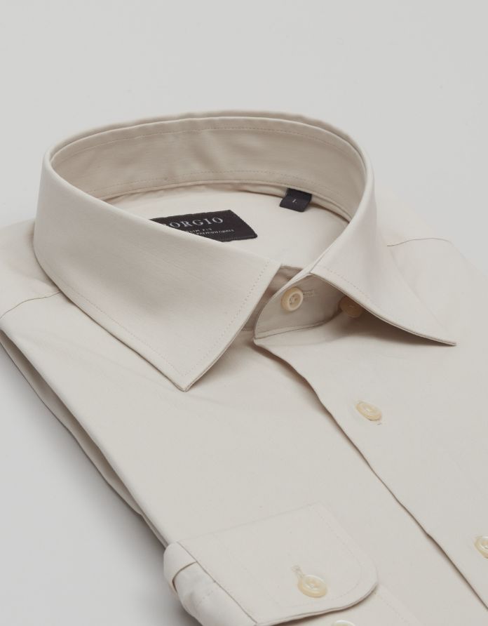 koszula mortara 00644 długi rękaw beżowy slim fit