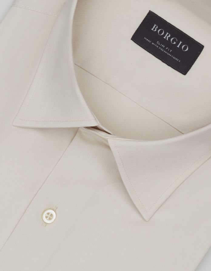 koszula mortara 00644 długi rękaw beżowy slim fit