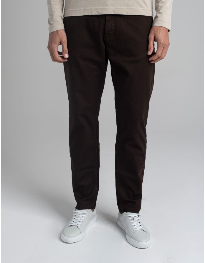 spodnie casual jeans gagliato brązowe classic fit