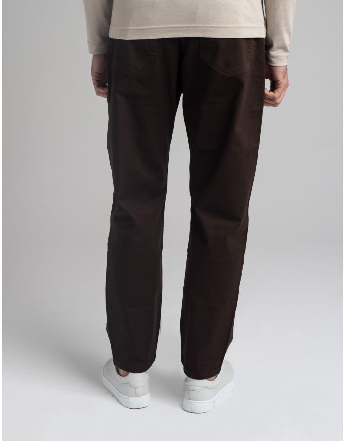 spodnie casual jeans gagliato brązowe classic fit