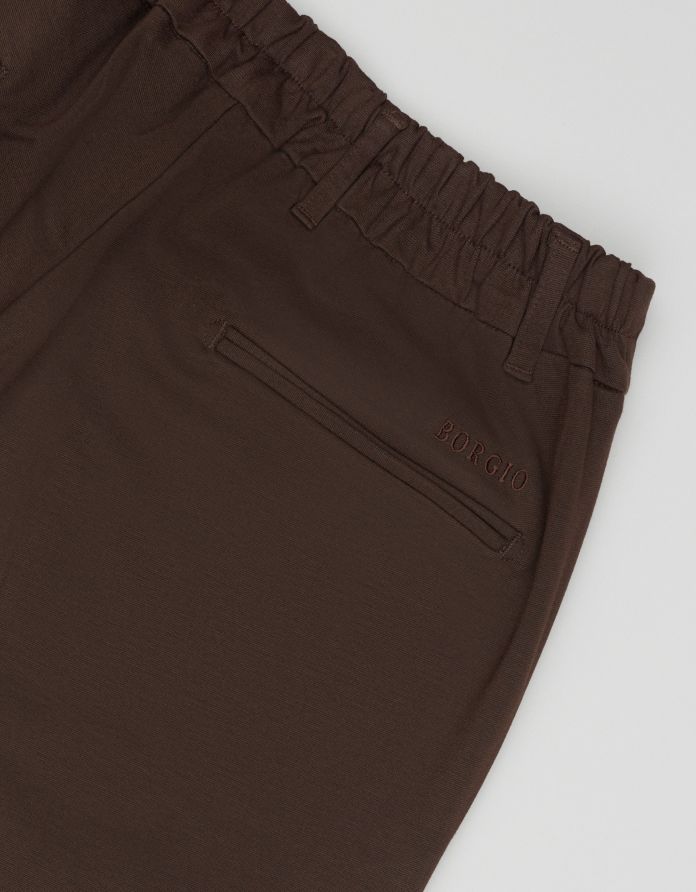 Spodnie casual prossedi brązowe (br1) slim fit