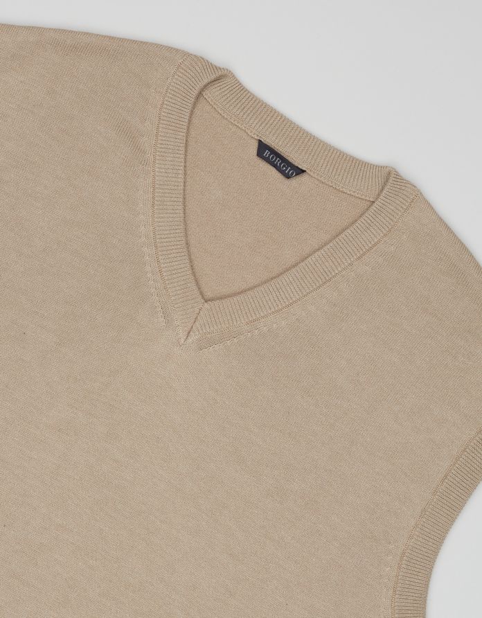 sweter kamizelka besenzone vn beżowy