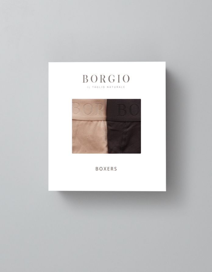 bokserki 2-pack stretch cotton beżowe i brązowe