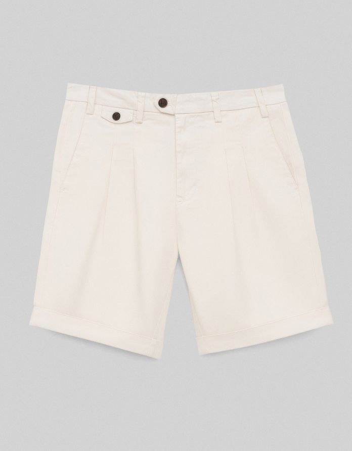 krótkie spodenki szorty tavullia ecru slim fit