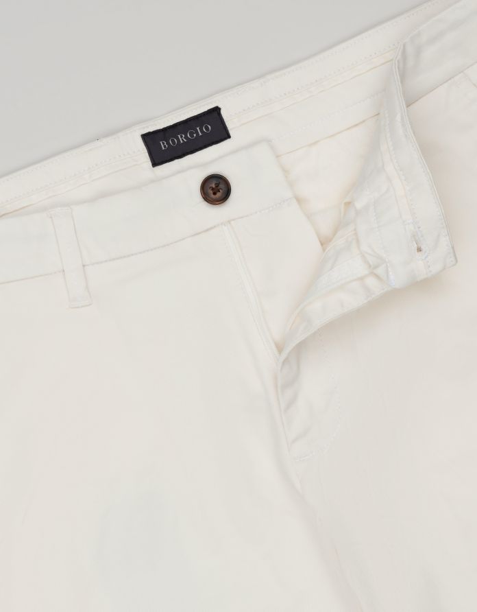 spodnie męskie casual tavoleto białe slim fit