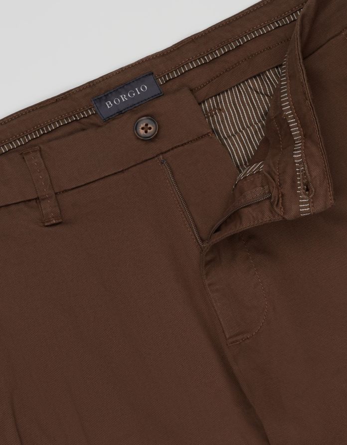 spodnie męskie casual tavoleto brązowe slim fit