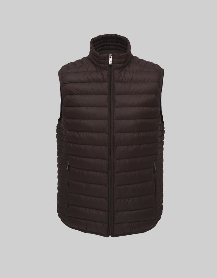 kamizelka pikowana vestone classic fit brązowa